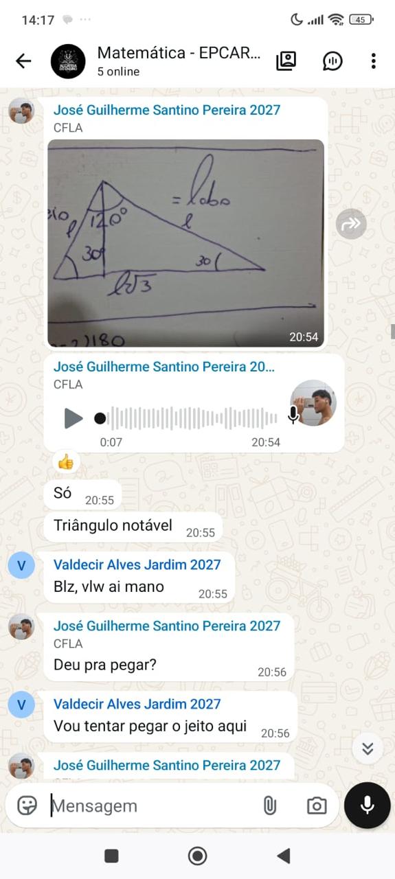 Dúvida tirada no WhatsApp